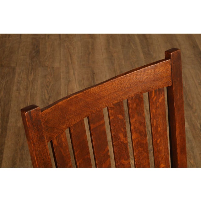 Antique L & J.G. Stickley Mission Oak Rocking Chair For Sale - Image 12 of 18
