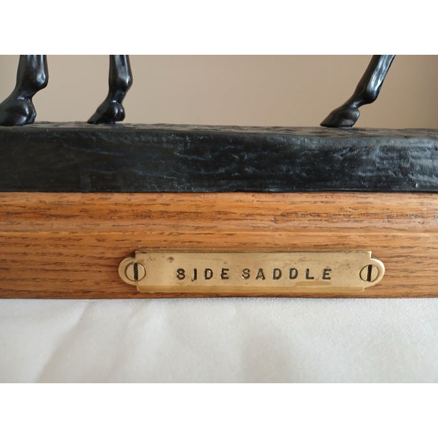 Black Late 20th Century Jules Moiginez Bronze Side Saddle Horse Sculpture For Sale - Image 8 of 9