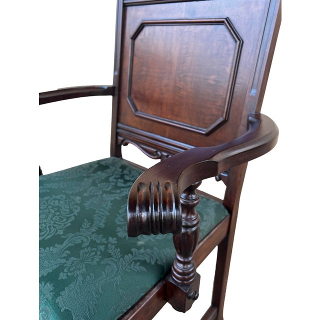 1930s 1940's Jacobean Style Dining Chairs - Set of 6 For Sale - Image 5 of 9