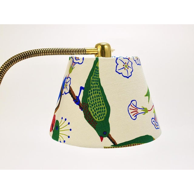 Blue Table Lamp in Brass and Leather by Josef Frank for J.T. Kalmar, Austria, 1930s For Sale - Image 8 of 18