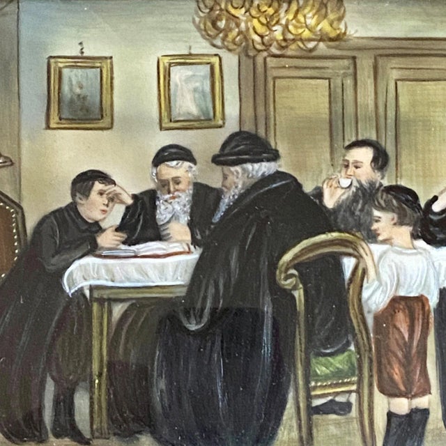 Paint Late 19th Century Figurative Miniature Judaica Watercolor Painting, Framed For Sale - Image 7 of 9