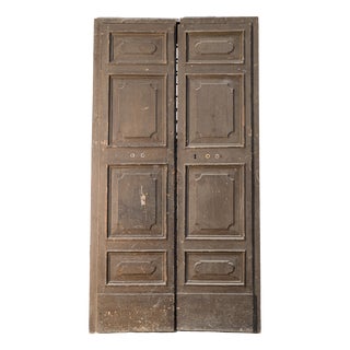 Large 17th Century Louis XIV Double Door with Signs and Traces of Lacquering Decorations, Italy For Sale