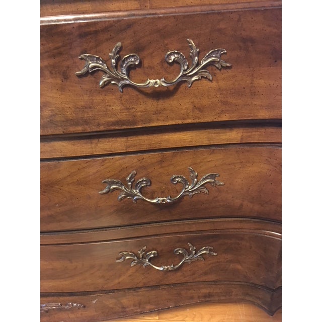 1970s French Provincial White Furniture Company Cherrywood Dresser with