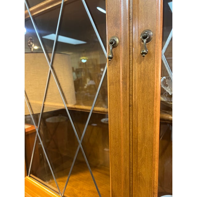 Wood 1970s Ethan Allen Solid Birch Drop Front Secretary Desk With Bookcase Hutch For Sale - Image 7 of 12