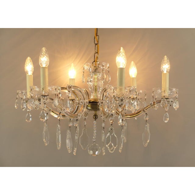 German Crystal Glass Chandelier, 1970s For Sale - Image 3 of 16