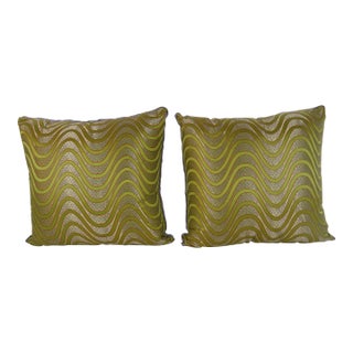 Chinese Couture Silk Pillows - A Pair For Sale