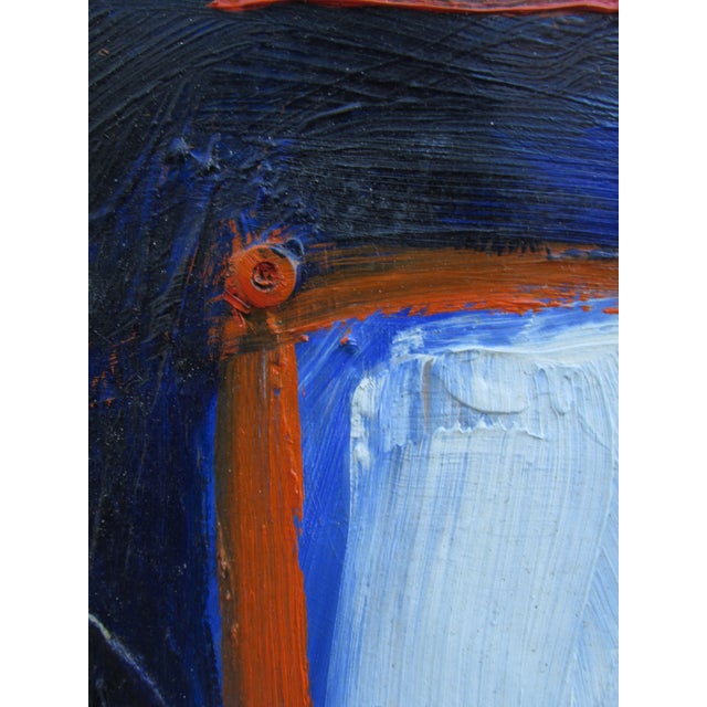 1980s Framed Abstract Style Oil on Canvas Painting Signed Valari Mandaco, 1984 For Sale - Image 5 of 14