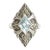 Vintage Art Deco Sterling Silver Blue Topaz and Marquisette Ring, Size 8 For Sale