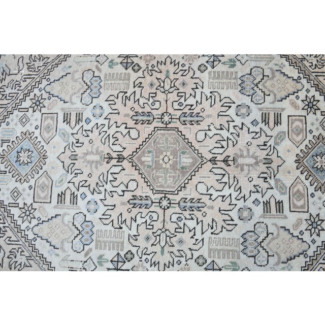 1970s Vintage Persian Handmade Wool Cotton Light Gray Area Rug For Sale - Image 9 of 11
