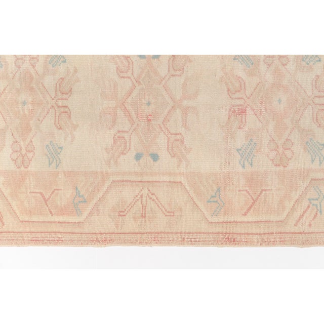 Vintage Turkish Oushak Runner - Neutral Pastel Medallion For Sale - Image 6 of 10