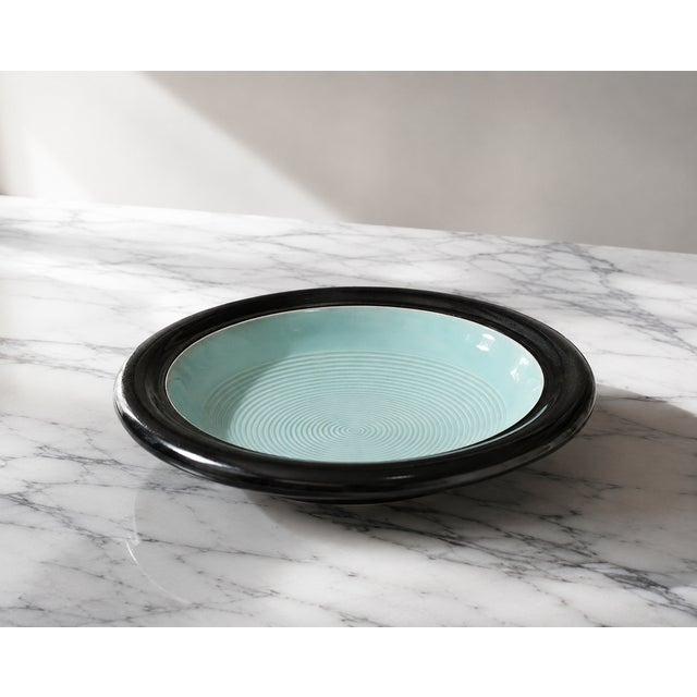 This magnificent postmodern stoneware centerpiece bowl represents an exceptional example of avant-garde Italian ceramics...