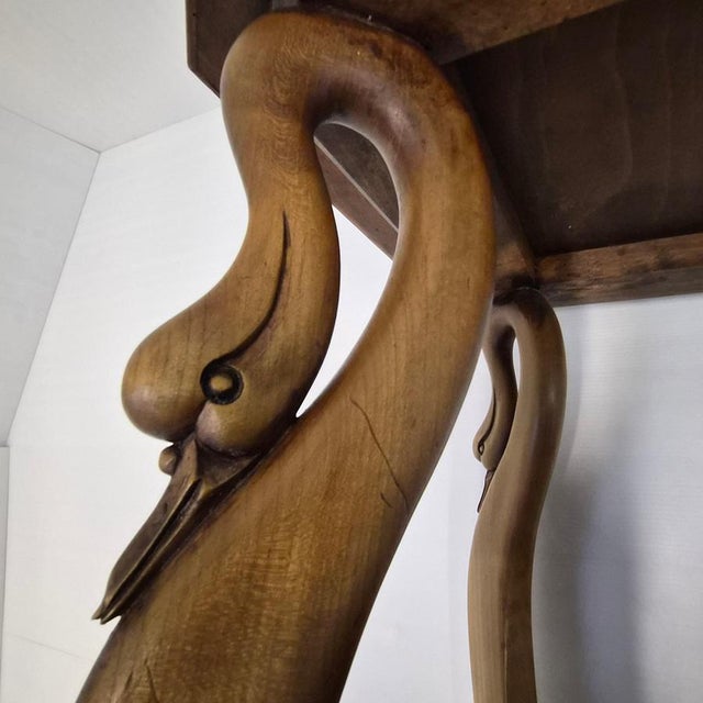 Vintage Art Deco Art Nouveau Console Table with Swans and Lions Claws, 1940s For Sale - Image 17 of 18