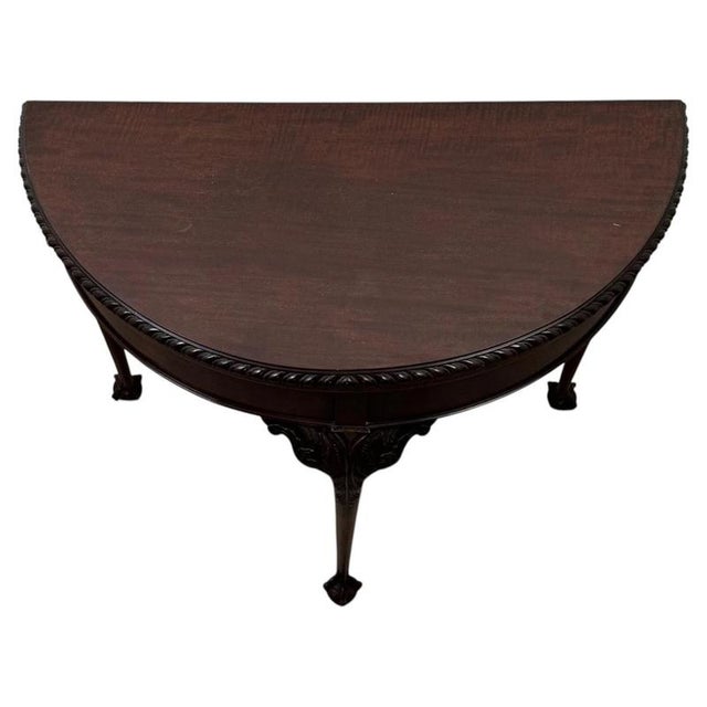 20th Century Edwardian English Mahogany Demi-Lune Card Table, 1890s For Sale - Image 6 of 13