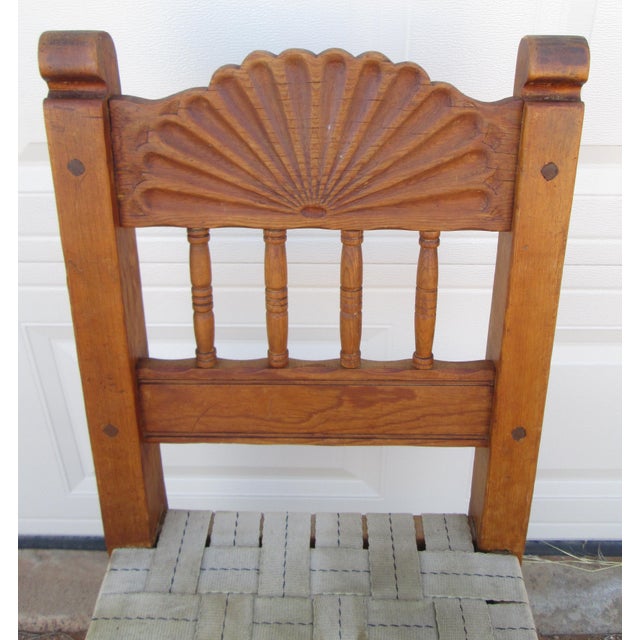 Early 20th Century New Mexico Handmade Wpa Spanish Colonial Revival Pine Chair For Sale - Image 12 of 17