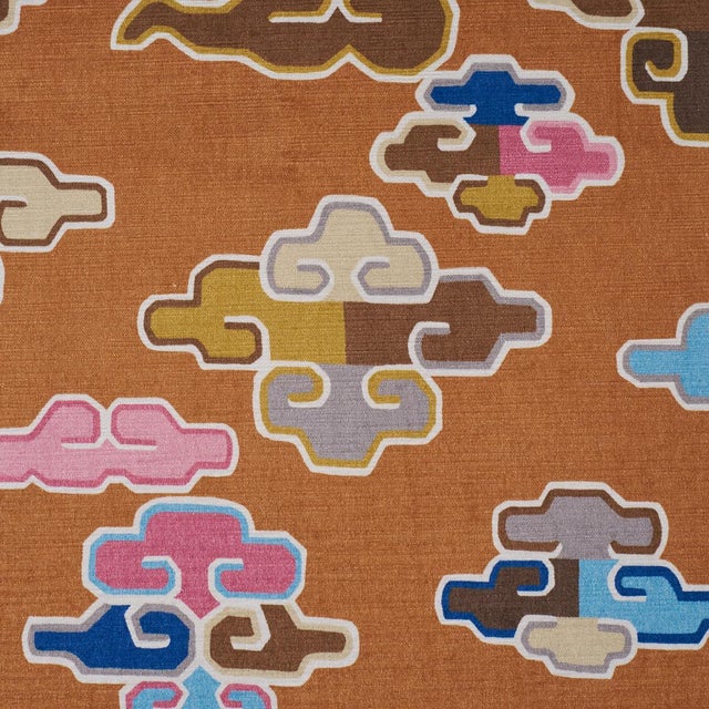 Traditional Schumacher In Dreams Velvet Fabric In Persimmon For Sale - Image 3 of 6