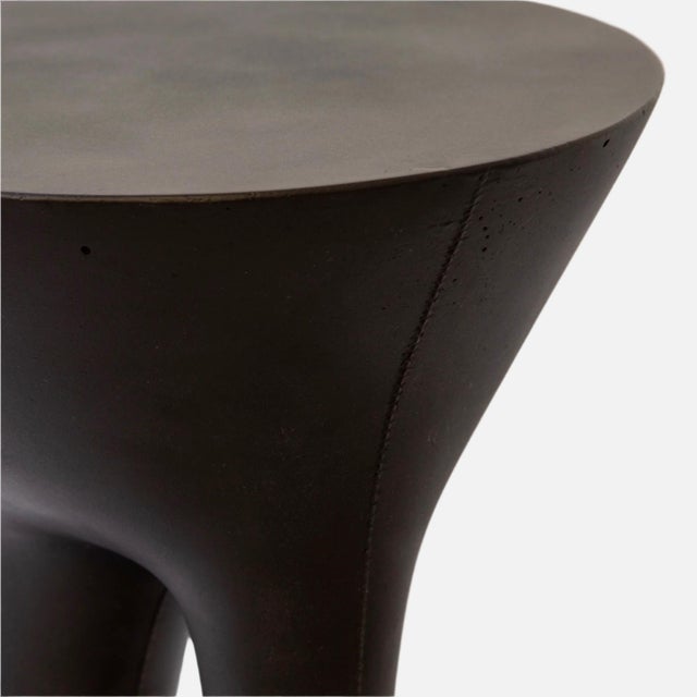 Contemporary Kreten Side Table, Painted Black, Tall, by Souda, Modern, Organic, Concrete End Table For Sale - Image 3 of 6