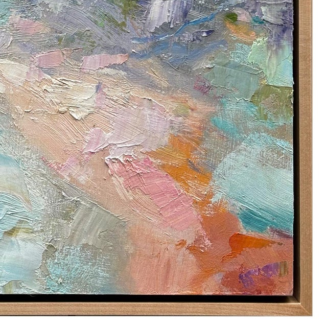 2020s Contemporary "Tidal Pool" Abstract Oil Painting in Maple Float Frame For Sale - Image 5 of 6