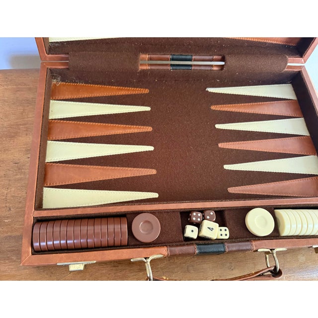 Large Vintage Complete Backgammon Game in Case For Sale - Image 4 of 9