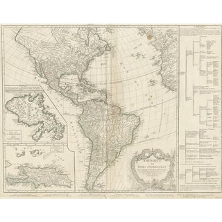 Antique Map of the Americas and West Indies by Robert De Vaugondy, 1778 For Sale