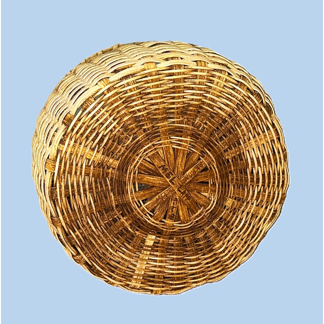 1990s French Market Vintage Hand Woven Basket For Sale - Image 5 of 12