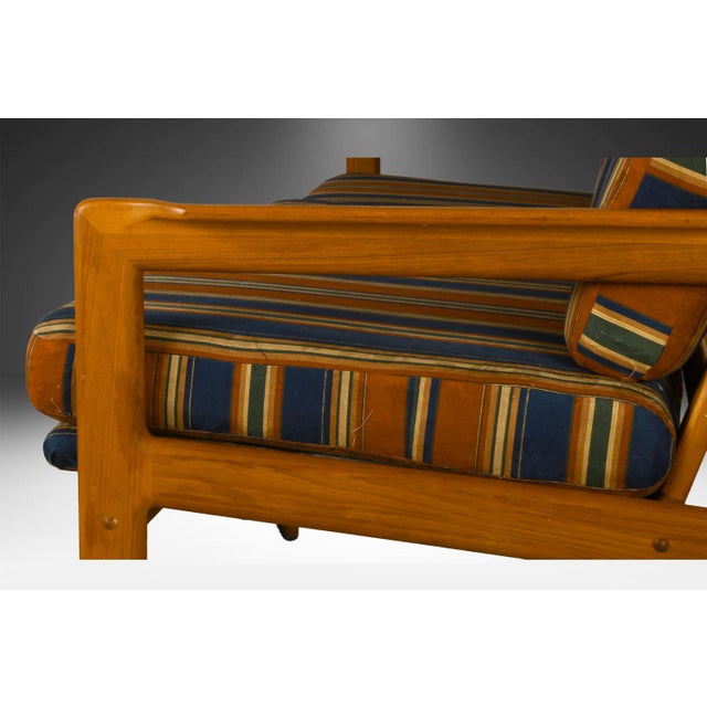 Brown Mid-Century Vintage Danish Teak 3-Seat Sofa and Armchair For Sale - Image 8 of 15