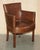 Lovely suite of Four Heritage Brown Leather Halo Barrel back occasional or dining chairs A very collectable suite of...