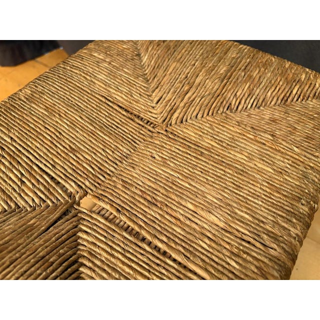 Wood Vintage Dutch Rush-Covered Stool, 1960s For Sale - Image 7 of 8