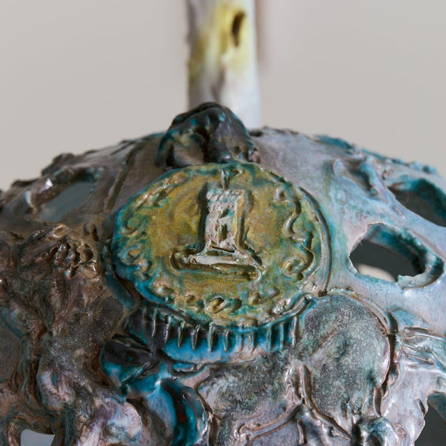 Ceramic 1970s Italian Ceramic Globe Pendant by Umberto Ghersi For Sale - Image 7 of 10