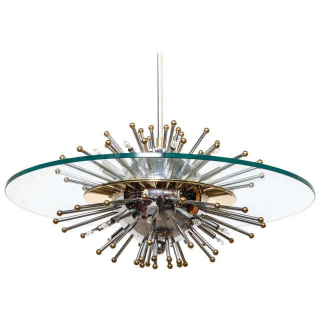 Sputnik Sunburst Chandelier, 1970s For Sale - Image 9 of 9