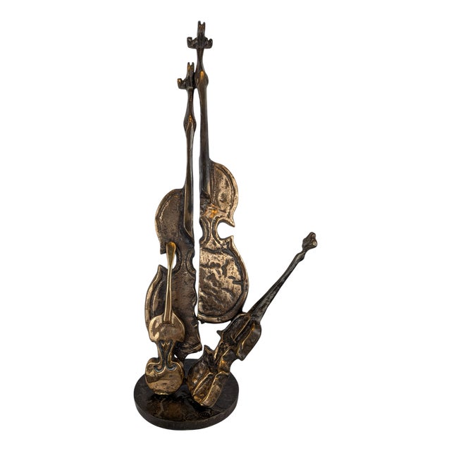 Yves Lohé, The Great Violins, 1970s, Bronze For Sale