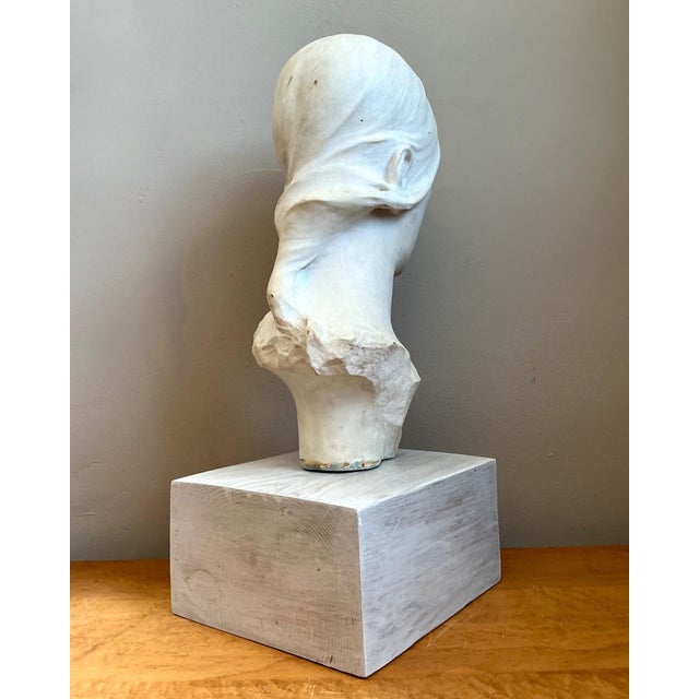 White Vintage Carved Marble Head Sculpture For Sale - Image 8 of 18