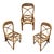 1950s Restored Mid-Century Rattan Dining Side Chairs With "X" Back- Set of 3 For Sale