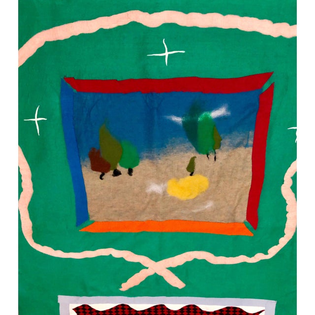 Textile Robert Freimark, 70's Large Colorful Abstract Expressionist Art Protis Tapestry Wool Wall Hanging, 1974 For Sale - Image 7 of 8