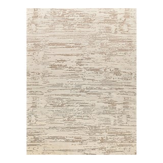 Exquisite Rugs Platinum Hand-Knotted New Zealand Wool & Nettle Fiber Light Beige Rug-8'X10' For Sale