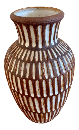Mid Century Pottery Vase California Artist - Signed and Dated '57