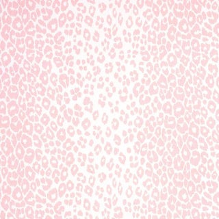 Schumacher Iconic Leopard Fabric in Pink For Sale