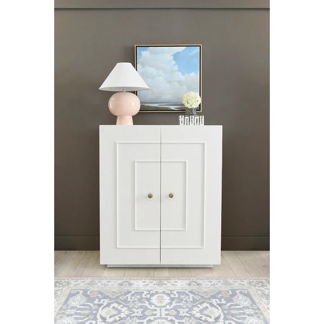 Contemporary Matthew Izzo Home Annie Blush Ceramic Table Lamp With White Linen Coolie Shade For Sale - Image 3 of 5