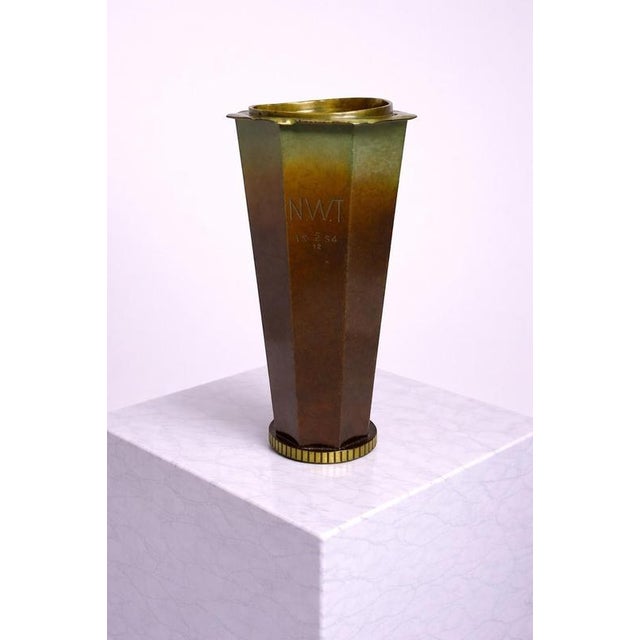 Swedish Art Deco Bronze Vase from Metallkonst, 1950s For Sale - Image 3 of 8