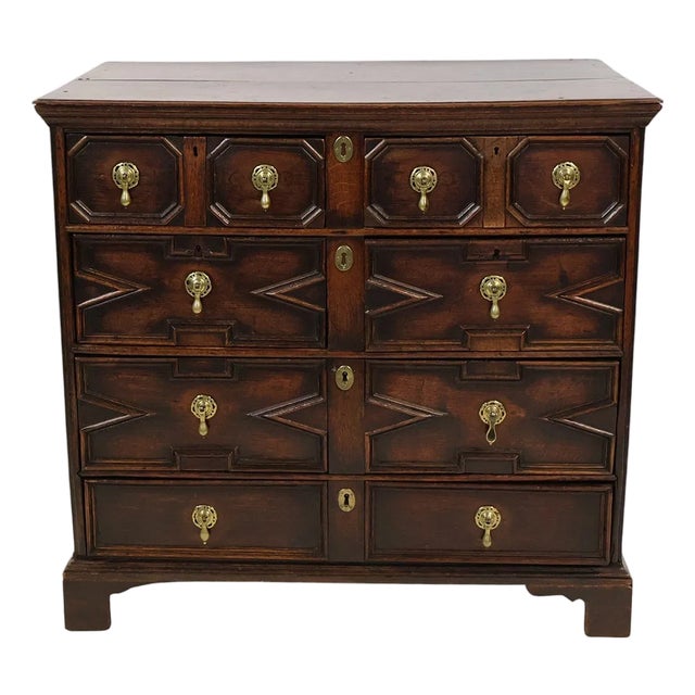 Early 18th Century English Oak Jacobean-Style Chest of Drawers For Sale