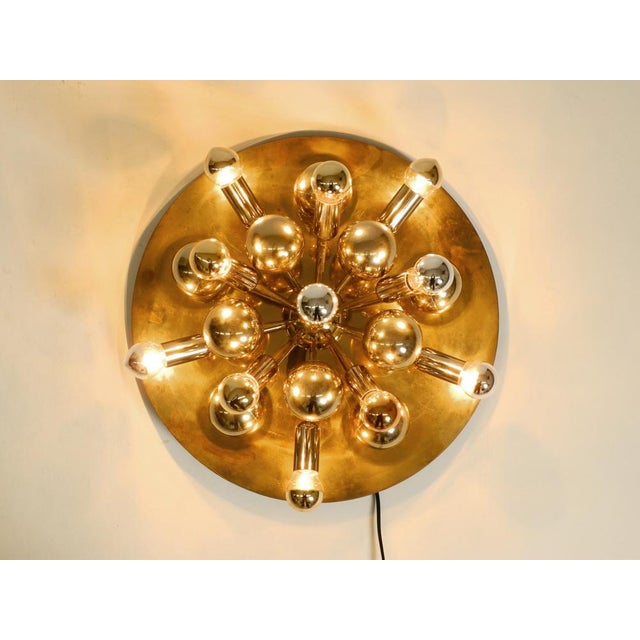 Black Large Space Age Sputnik Ceiling Lamp in Brass from Cosack Leuchten, 1970s For Sale - Image 8 of 18