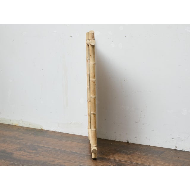 Bleached Bamboo Midcentury Mirror with Natural Finish and Coastal Style For Sale - Image 12 of 12