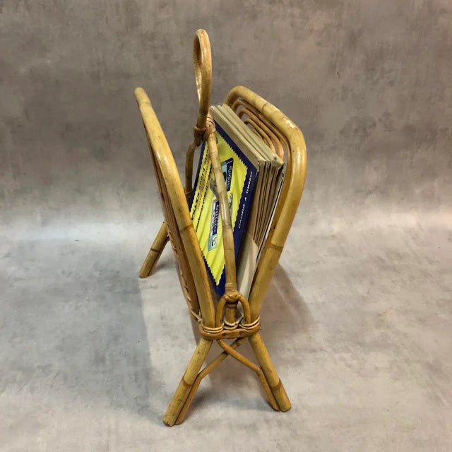 Magazine rack made in rattan, 1960s.