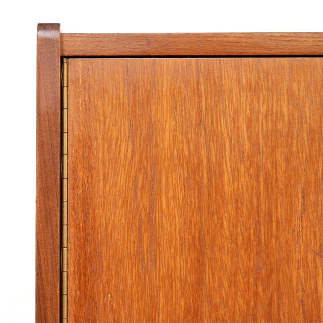 Brown Mid Century Record Storage Cabinet in Teak For Sale - Image 8 of 10