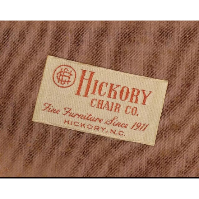 Hickory Chair Company Faux Bamboo Campaign Chair and Ottoman For Sale In Chicago - Image 6 of 12