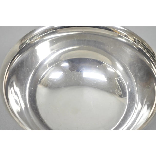 Metal Vintage Mid Cerntury Modern Paul Revere Reed & Barton Style Small 5" Round Silver Plated Candy Dish For Sale - Image 7 of 11