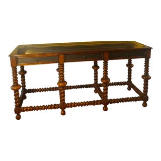 Clearance Sale Theodore Alexander Armoury Console With Engraved Brass For Sale