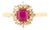14k Gold Ruby Diamond Starburst Ring for Her Engagement Size 6 For Sale