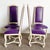 Introducing a set of 4 French Provincial Purple Vinyl and Platted Back Dining Chairs that exude a blend of classic...