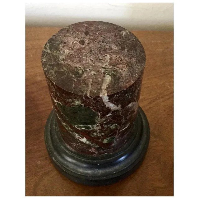 Red Antique 19th Century Grand Tour Rouge Specimen Marble Display Column Pedestal With Slate Base For Sale - Image 8 of 11