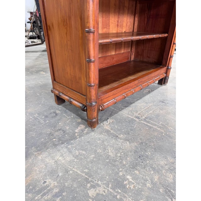 Brown 19th Century French Faux Bamboo Bookcase For Sale - Image 8 of 13